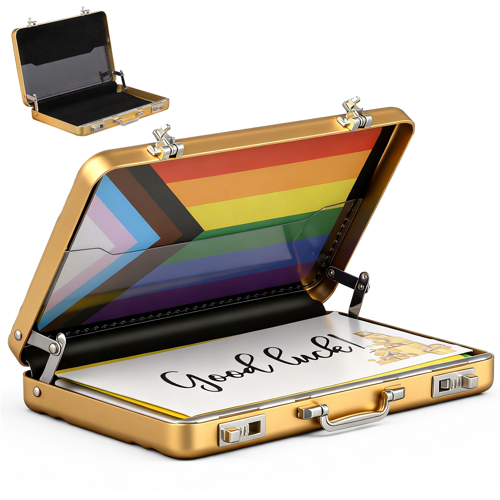 Card Index Box - 名刺ボックス アルミ製 スタイリッシュな金属デザイン スナップ式開閉 ホルダー インデックスカードオーガナイザー