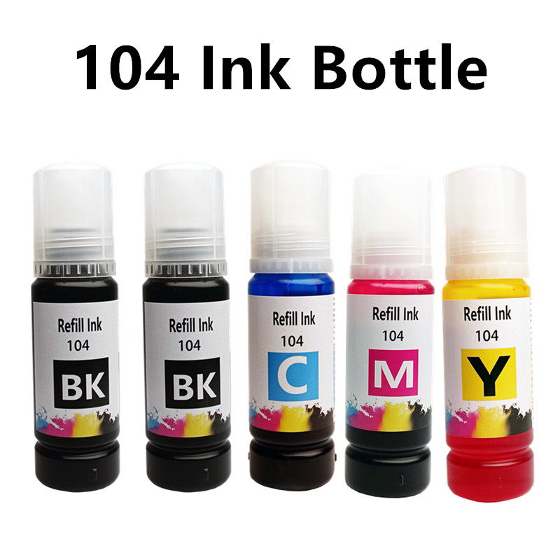 Fountain Pen Bottled Ink - エプソン104インクボトルと互換性のある104インク、エプソンET-2710、2711、2712、2714、2715、2720、2721、4700、2726、3700、3750、4750、2821プリンター用