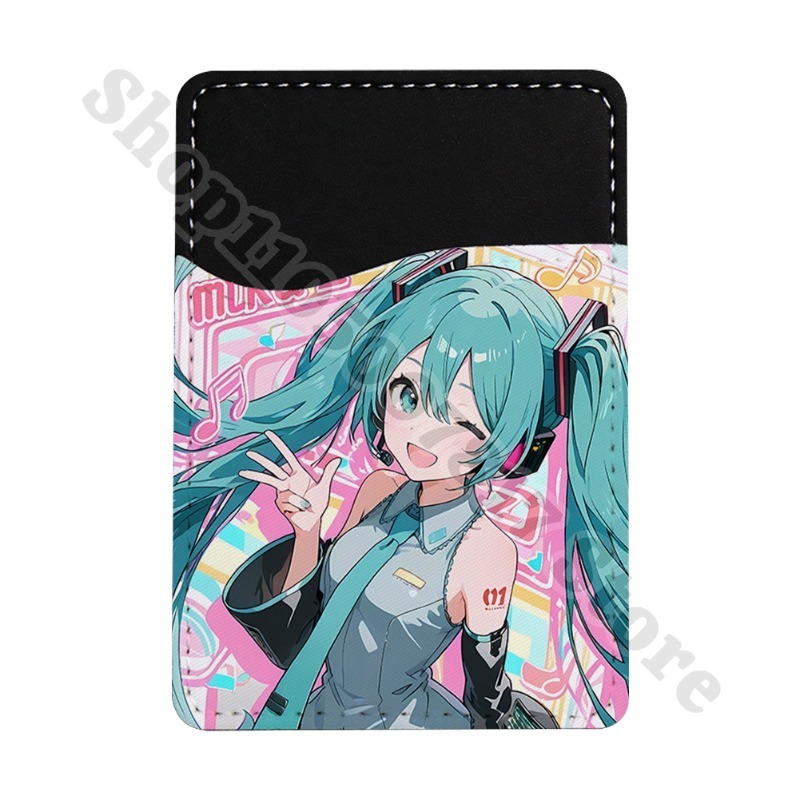 Index Card Holder - クリエイティブ電話装飾アクセサリー超薄型財布初音ミクアニメかわいい ID クレジットカードホルダー漫画収納ポーチギフト