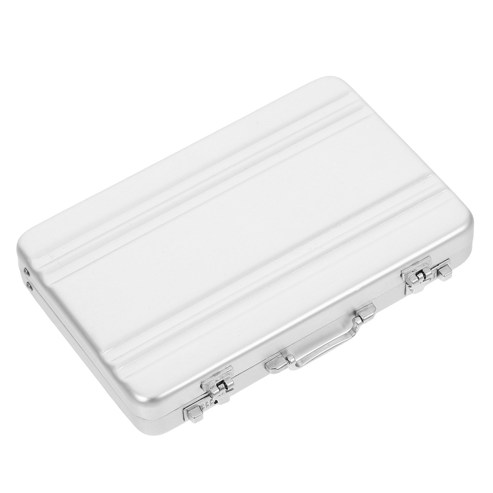 Card Index Box - コンパクトなアルミ合金製カードホルダーボックス、薄くて丈夫な保護設計、ビジネス、名刺、ID、インデックス、トレーディングカード用、携帯可能