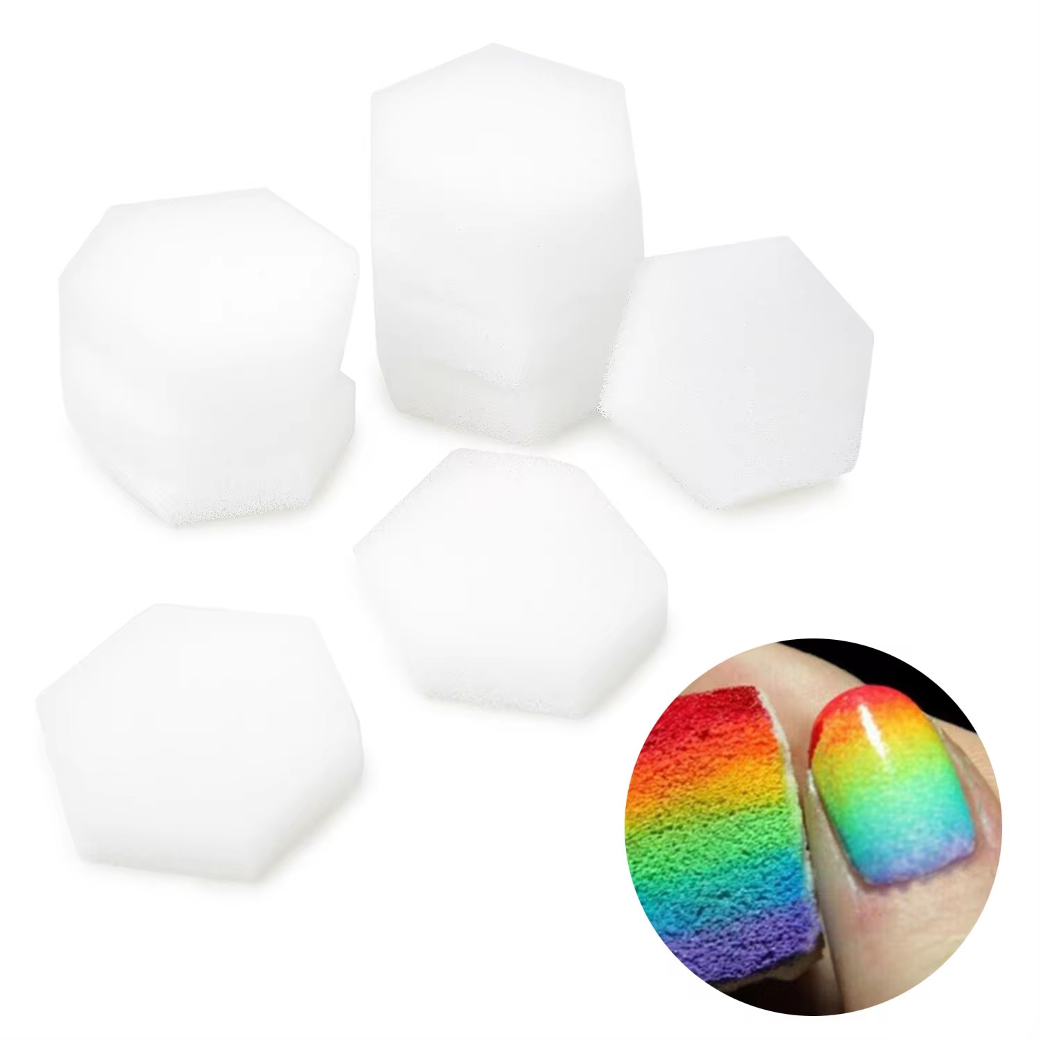 Gel Refill Pack - 80個の六角形ソフトスポンジ、糸くずの出ないネイルワイプ、アクリルネイルジェルポリッシュマニキュア用除去ツール