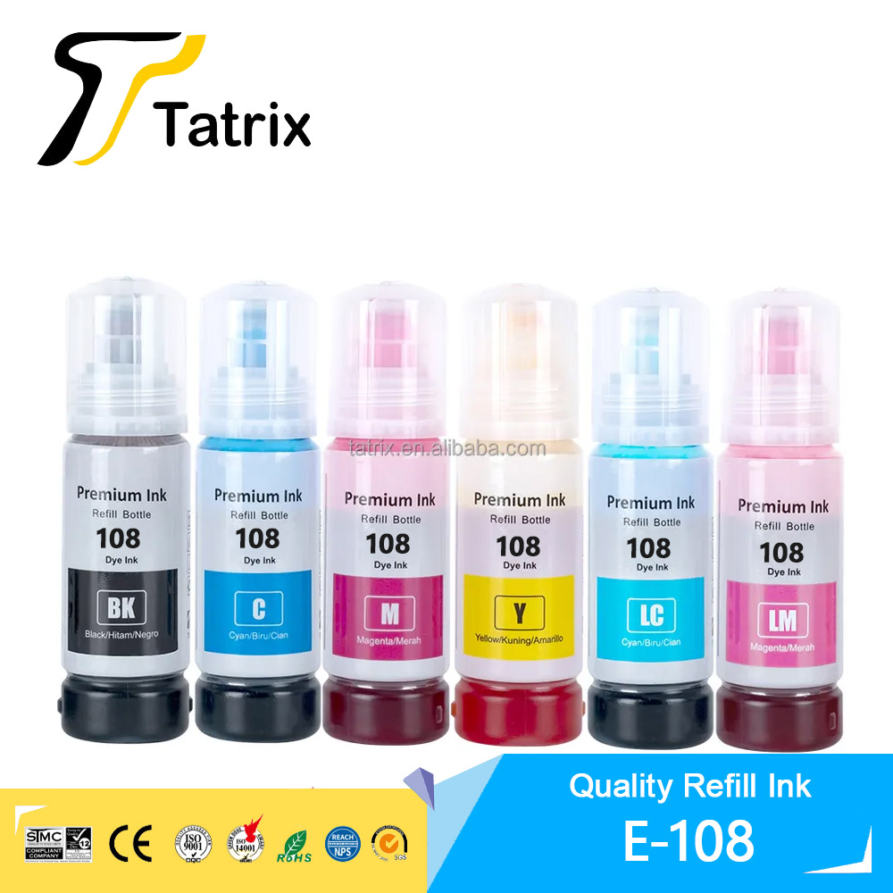 Fountain Pen Bottled Ink - エプソン108インク対応 カラーウォーターベースボトル詰め替え用バルクインクジェットインク108 エプソンL8050/L18050プリンター用