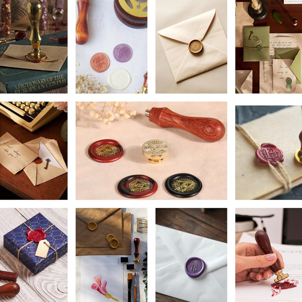 カスタムワックスシールスタンプ、文字ロゴ入りパーソナライズワ - Wax Seal Stamp Set のレビューと価格