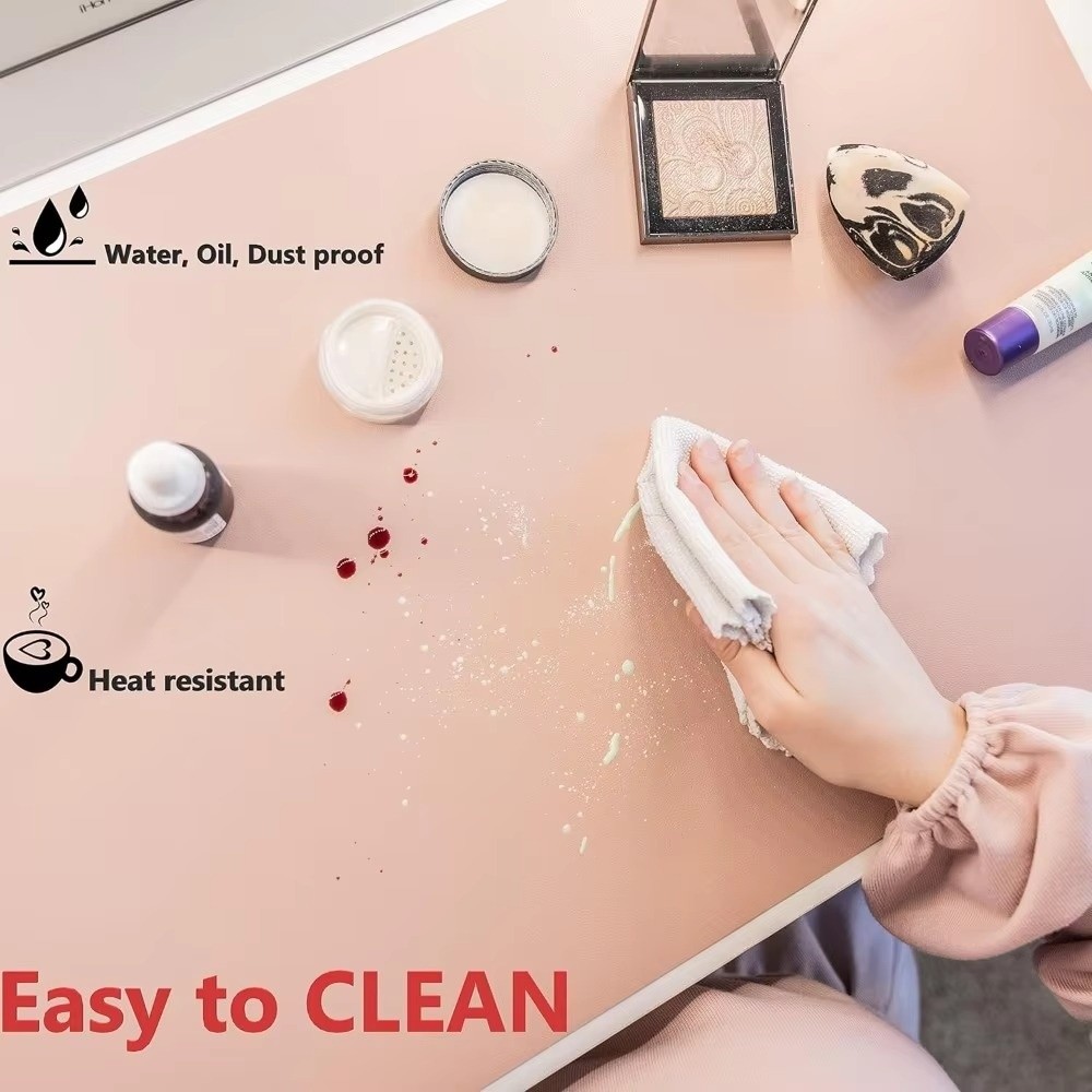 PUレザー製両面デスクマット 防水 ソフト 折りたたみ式 マ - Leather Desk Pad のレビューと価格