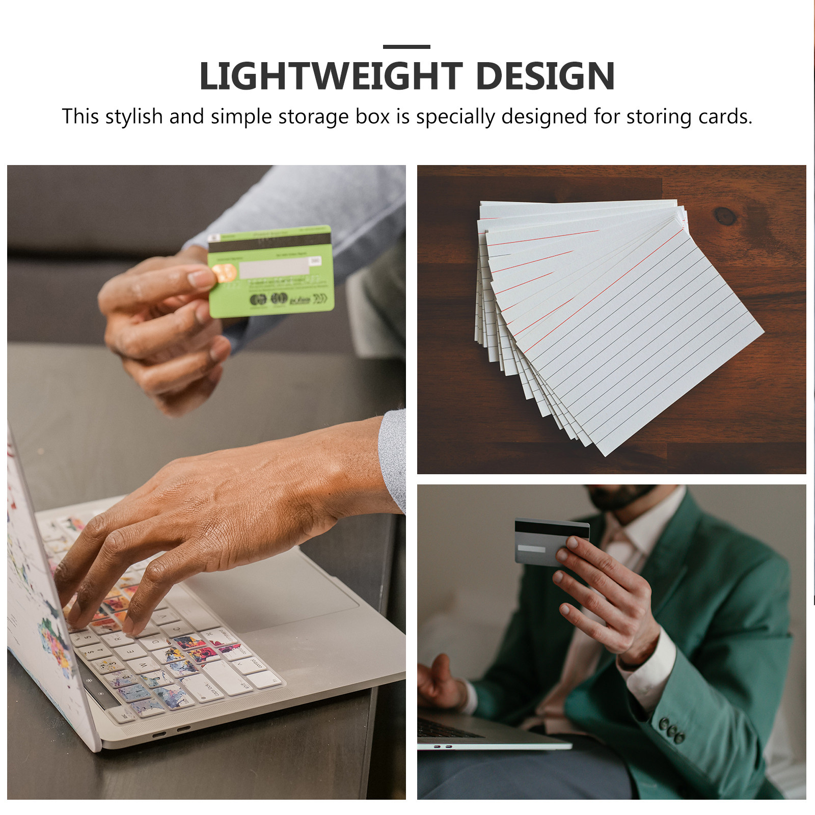 4枚入りインデックスカードデスクトップ収納ボックス プラスチ - Index Card Holder のレビューと価格