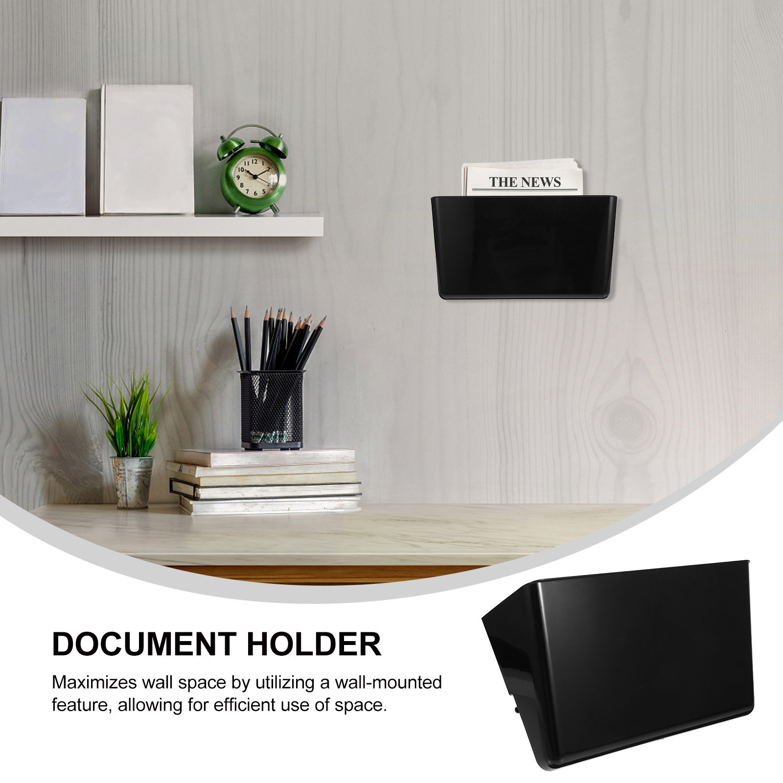 壁掛けファイルホルダー シングルポケット プラスチック製 壁 - Magazine Holder Rack のレビューと価格