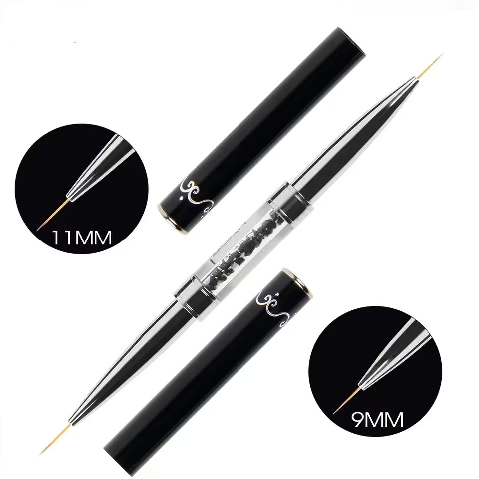 デュアルエンドブラックメタルハンドルネイルアートライナーペン - Correction Pen Fine のレビューと価格