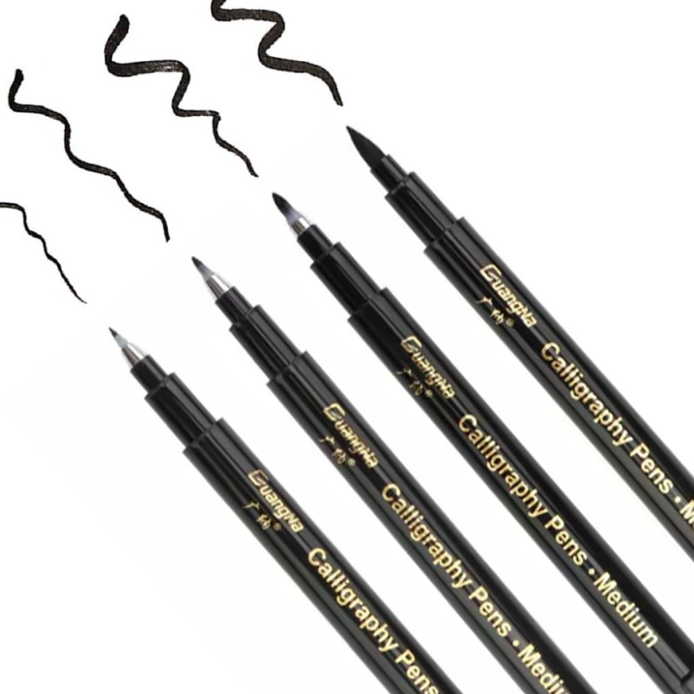 書道ペンファインライナー先端ミディアムブラシ黒水ペン署名描画 - Correction Pen Fine のレビューと価格