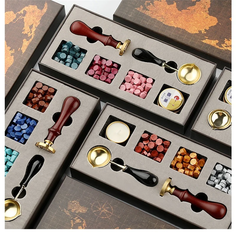 取り外し可能なワックスシールボックスキット、スタンプスプーン - Wax Seal Stamp Set のレビューと価格