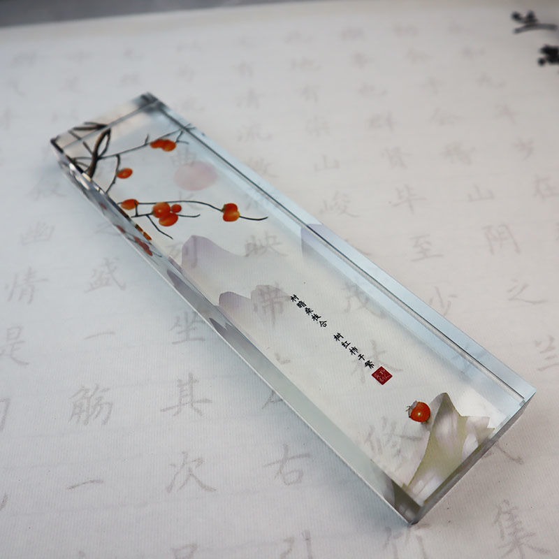 ガラス文鎮 伝統的な中国 - 四季デザイン 透明ブックウェイ - Book Weight Glass のレビューと価格