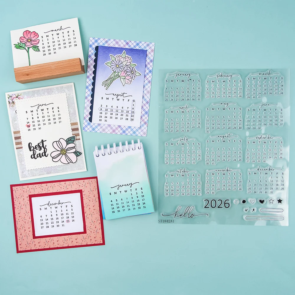 カレンダー日付 2026 クリアスタンプ 時間 曜日 年 時 - Rubber Date Stamp のレビューと価格
