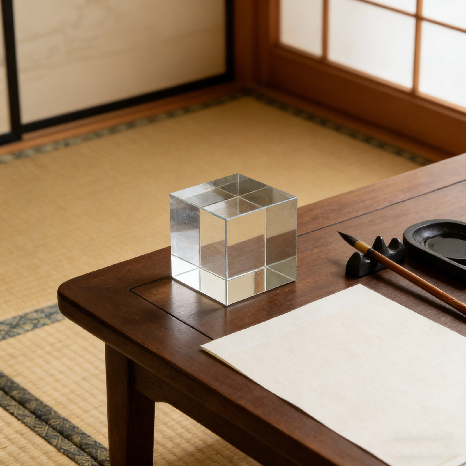 透明な正方形のクリスタルペーパーウェイト 重いガラスブロック - Book Weight Glass のレビューと価格
